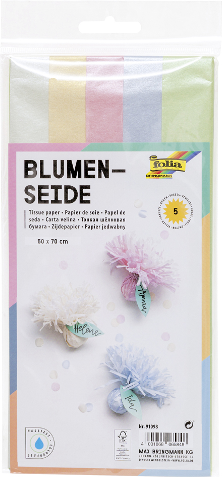 folia Papier de soie IRIDESCENT, 500 x 700 mm, assorti