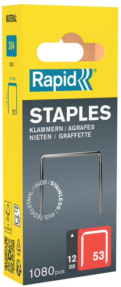 Rapid Agrafe fil fin no. 53, 12 mm, petit paquet