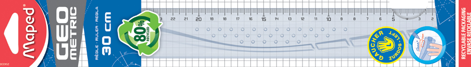 Maped Règle plate Geometric, 300 mm, pour gauchers