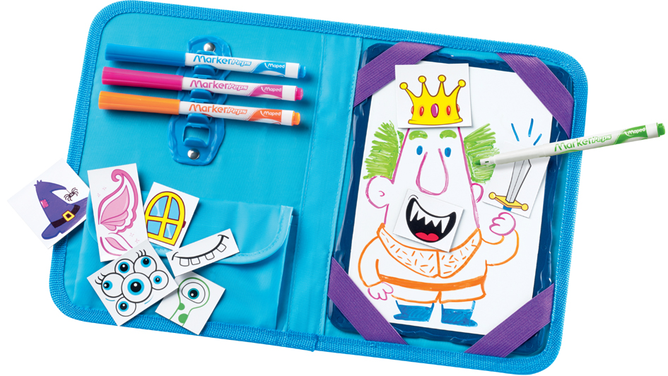 Maped Creativ Kit de dessin voyage TRAVEL BOARD, 21 pièces