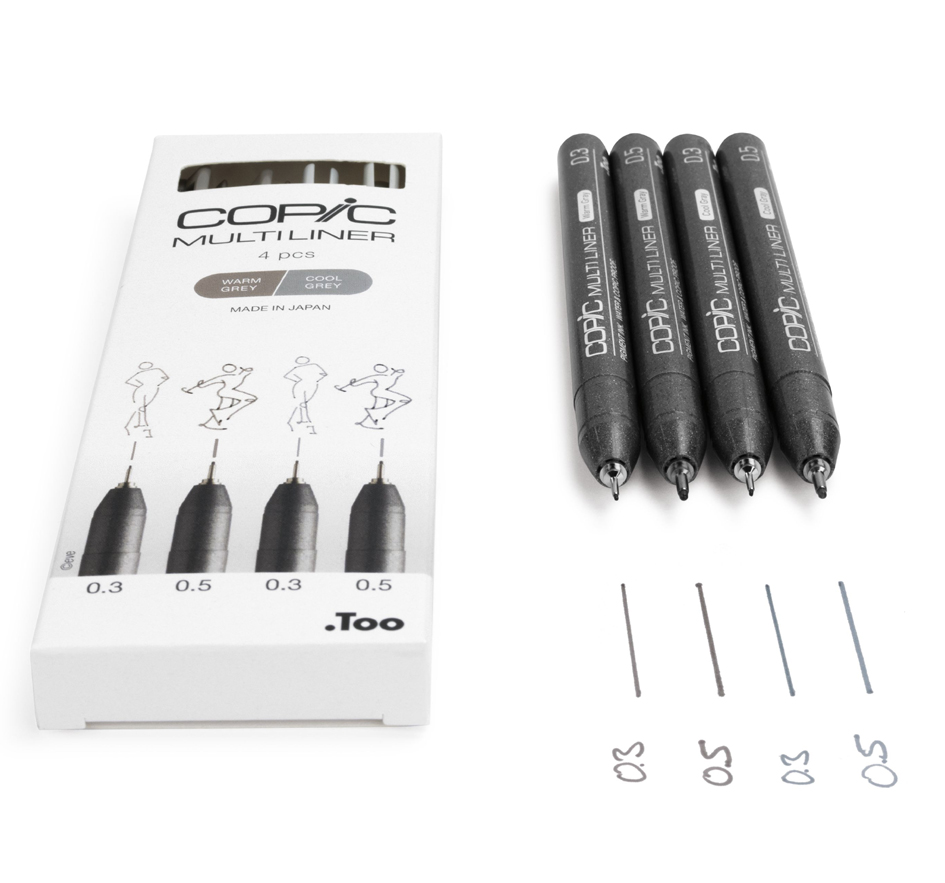 Feutre fin MULTILINER, set de 3 - épaisseurs de trait