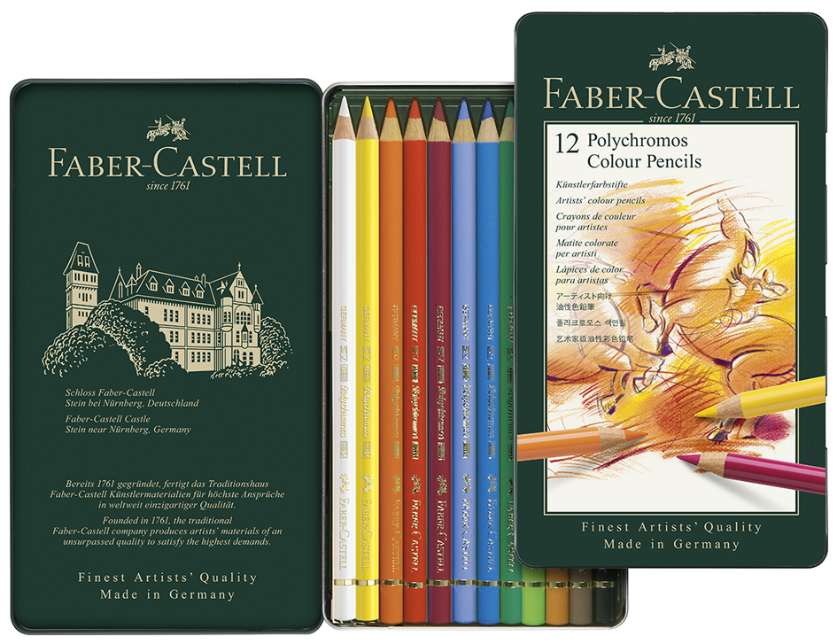 FABER-CASTELL Crayons de couleur POLYCHROMOS, étui en métal