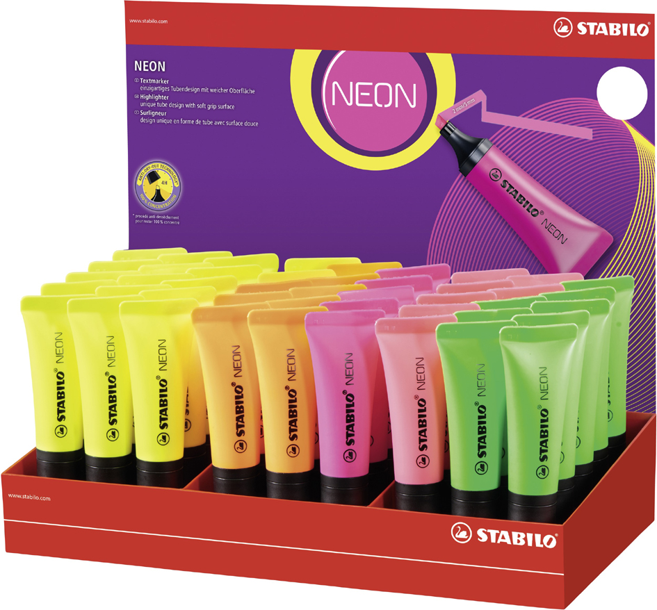 STABILO Surligneur NEON, présentoir de 45