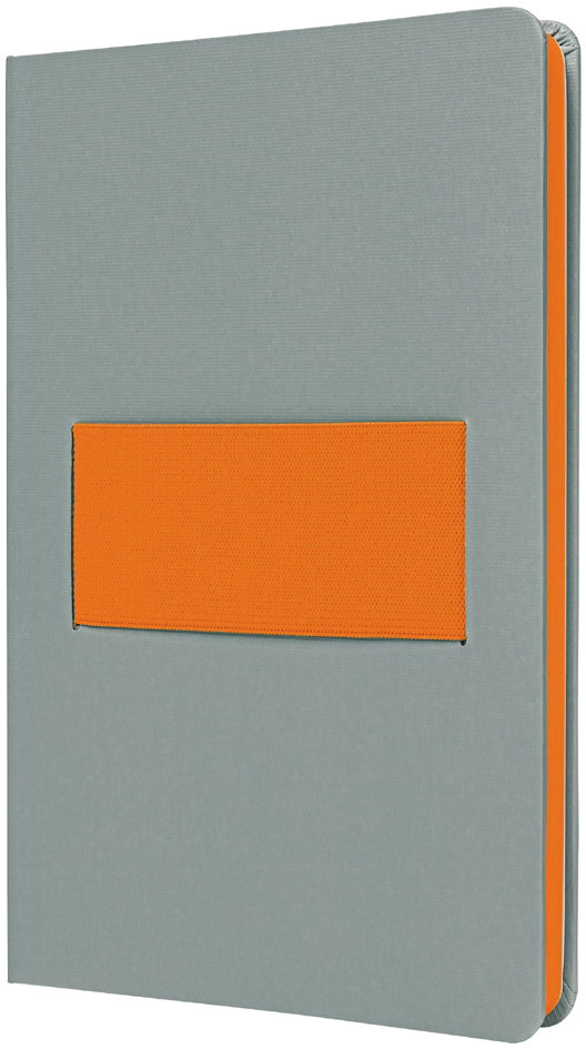 Carnet de notes Linescape, gris / orange fluo