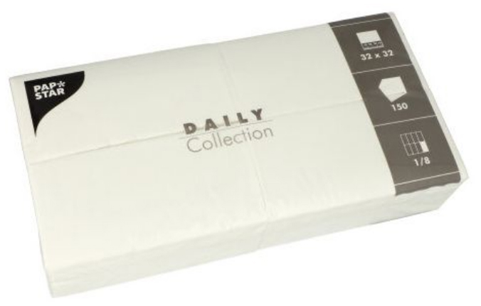 PAPSTAR Serviette bistrot, 320 x 320 mm, 3 couches, blanc