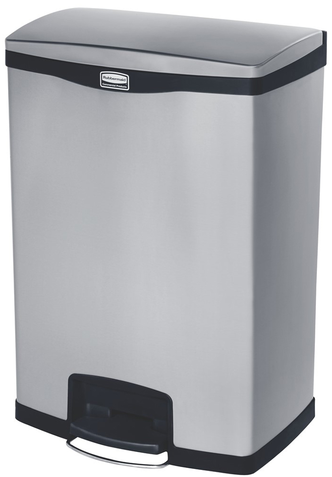 Rubbermaid Collecteur à pédale Slim Jim, en métal, 90 litres