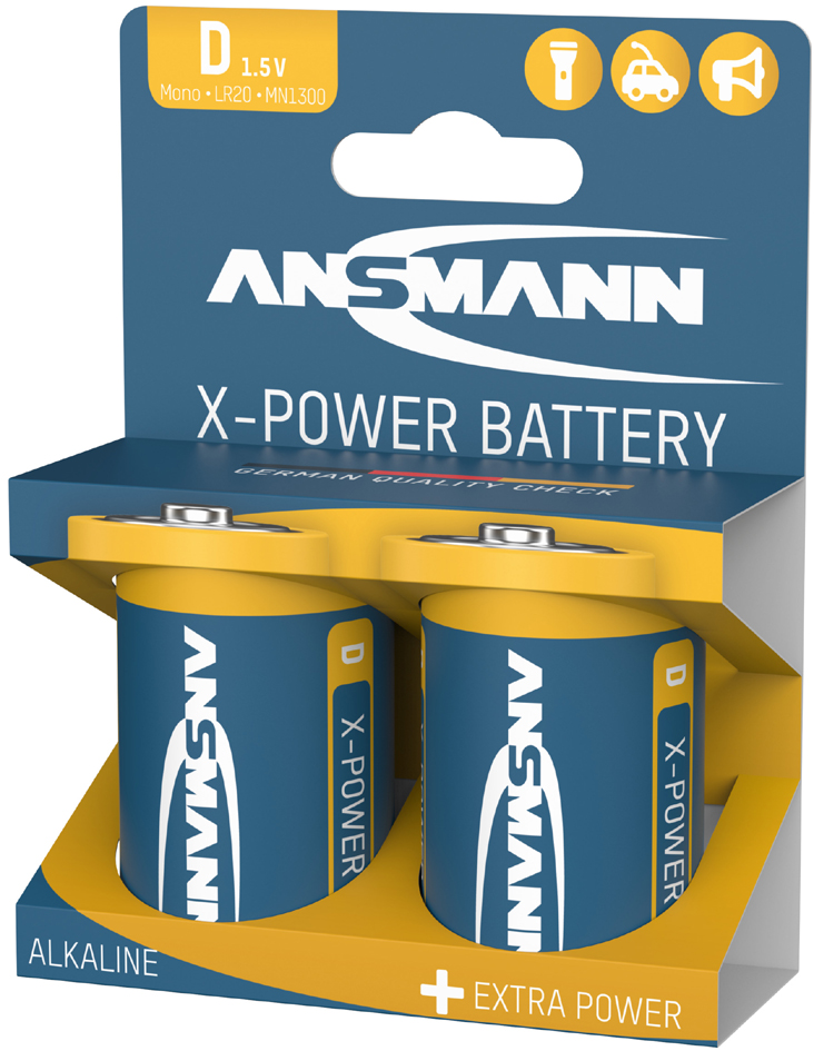 ANSMANN Pile alcaline 'X-Power', Mono D, blister de 2