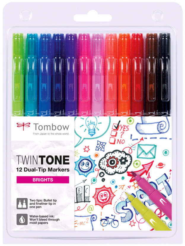 Tombow Feutre double pointe 'TwinTone' Bright Colours