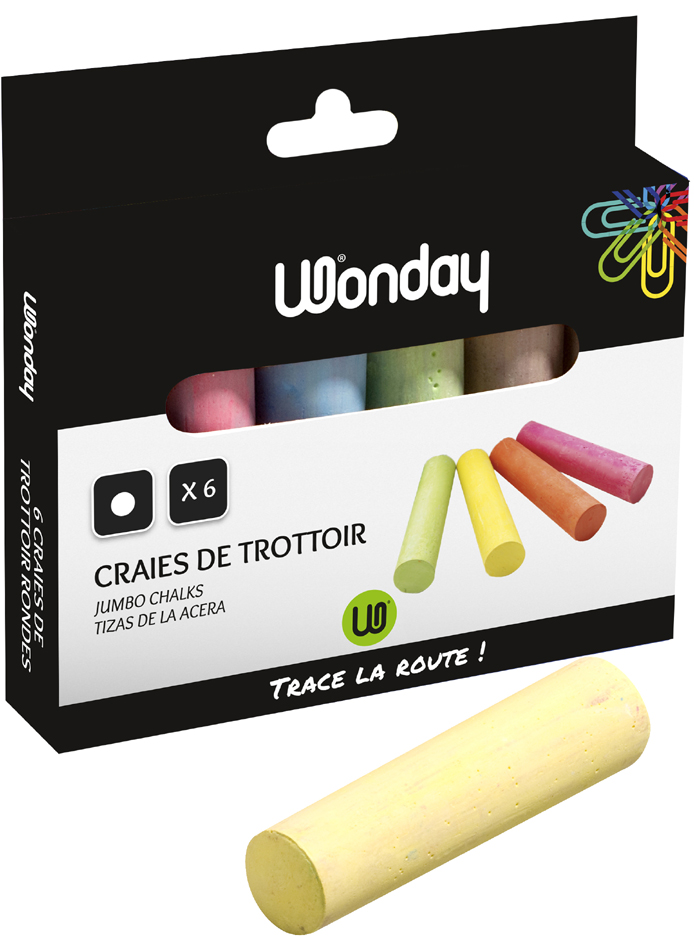 Wonday Craie de trottoir 'marelle', étui carton de 6