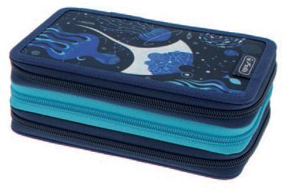 herlitz Étui scolaire TriCase 'Deep Ocean', 31 pièces