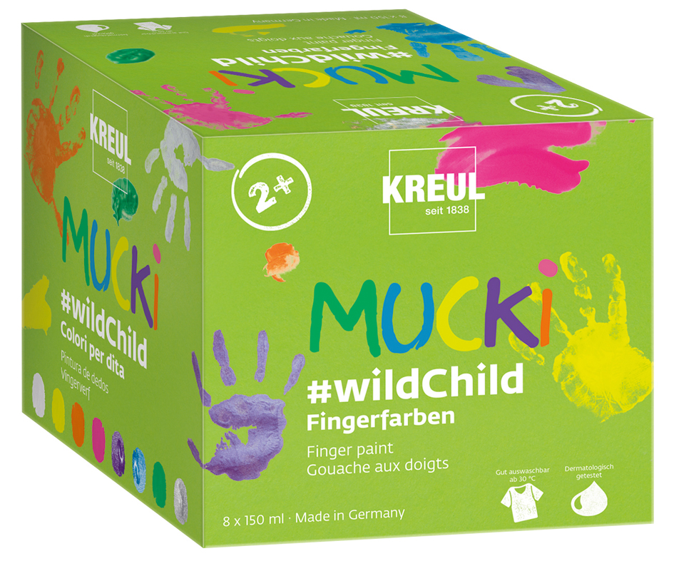 KREUL Gouache aux doigts 'MUCKI', set Premium #wildChild