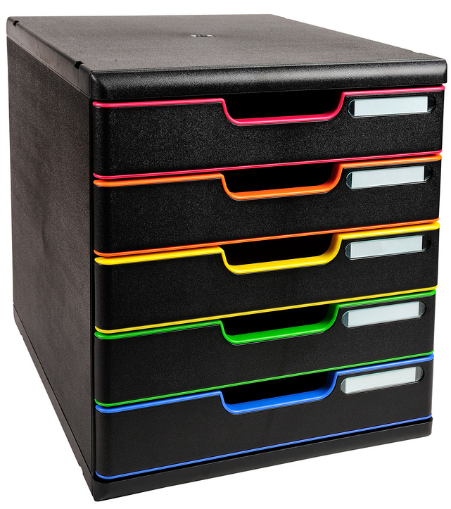 EXACOMPTA Module de classement MODULO A4, 5 tiroirs,arlequin