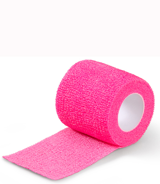 HARO Bande de fixation élastique, 50 mm x 4,5 m, rose vif
