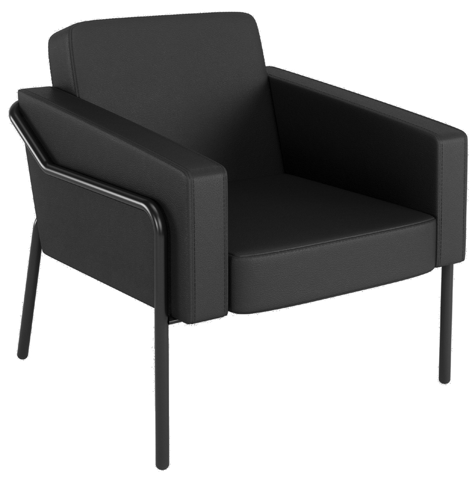 PAPERFLOW Fauteuil visiteur MEDSO KLASSIK L simili-cuir noir