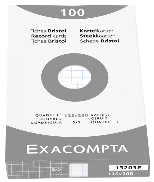 Fiches bristol, formats spéciaux