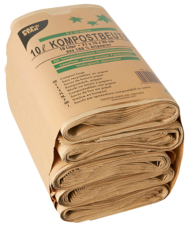 Sacs poubelle compostables, papier