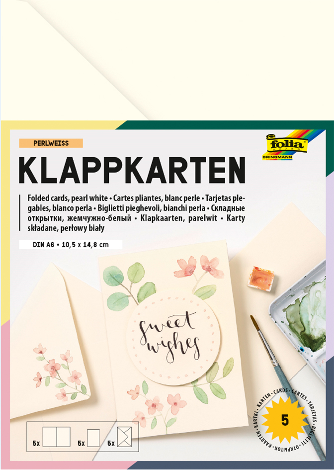 folia Kit de cartes pliantes, 105 x 150 mm, blanc