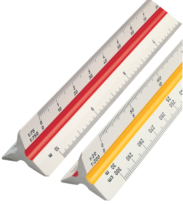 Règles à échelles, plastique