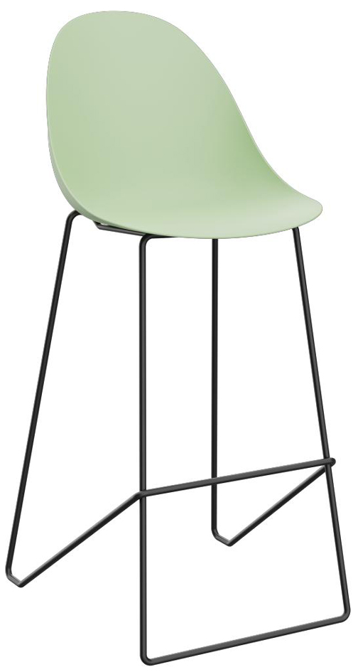PAPERFLOW Chaise de bar 'VOID', set de 2, vert/noir