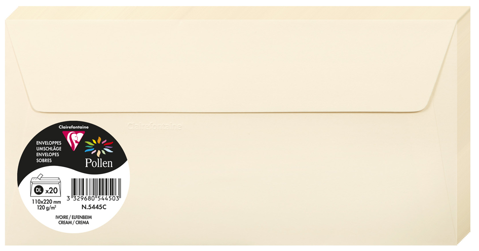 Pollen by Clairefontaine Enveloppes DL, ivoire