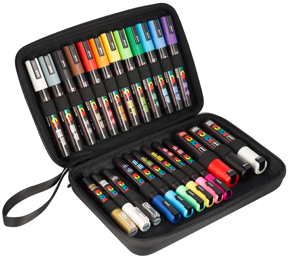 POSCA Marqueur à pigment, mallette de 24 pièces