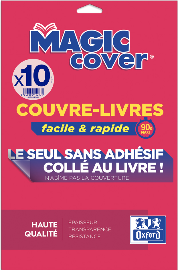 Oxford Couvre-livres 'Magic Cover', contenu: 10 feuilles