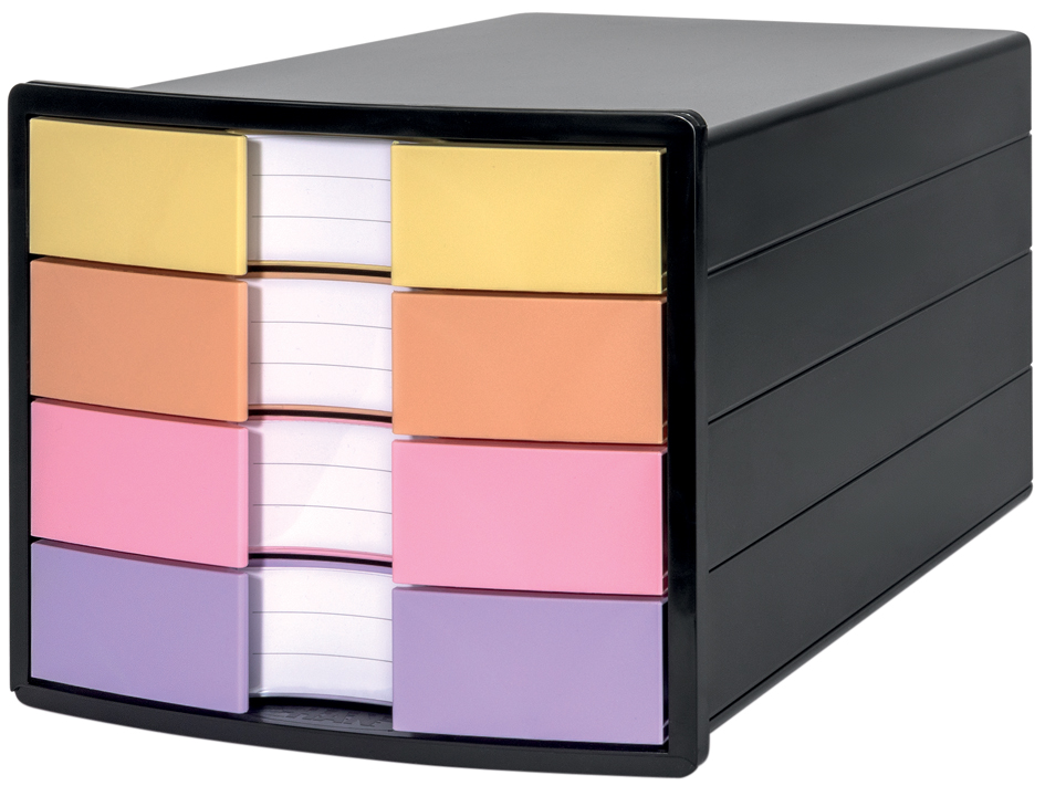 HAN Module de classement IMPULS, 4 tiroirs, noir/pastel