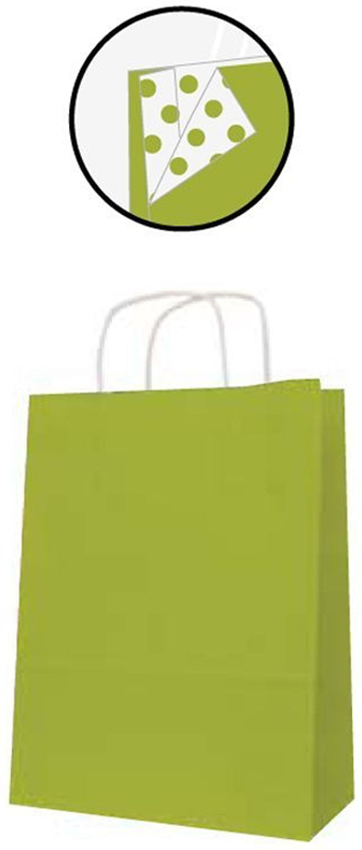 APLI Sac en papier, kraft, moyen, vert lime