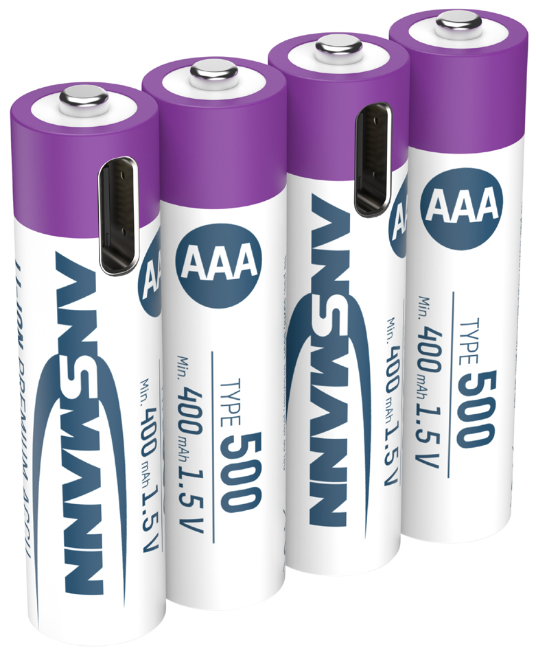 Piles Li-Ion micro AAA avec prise USB-C