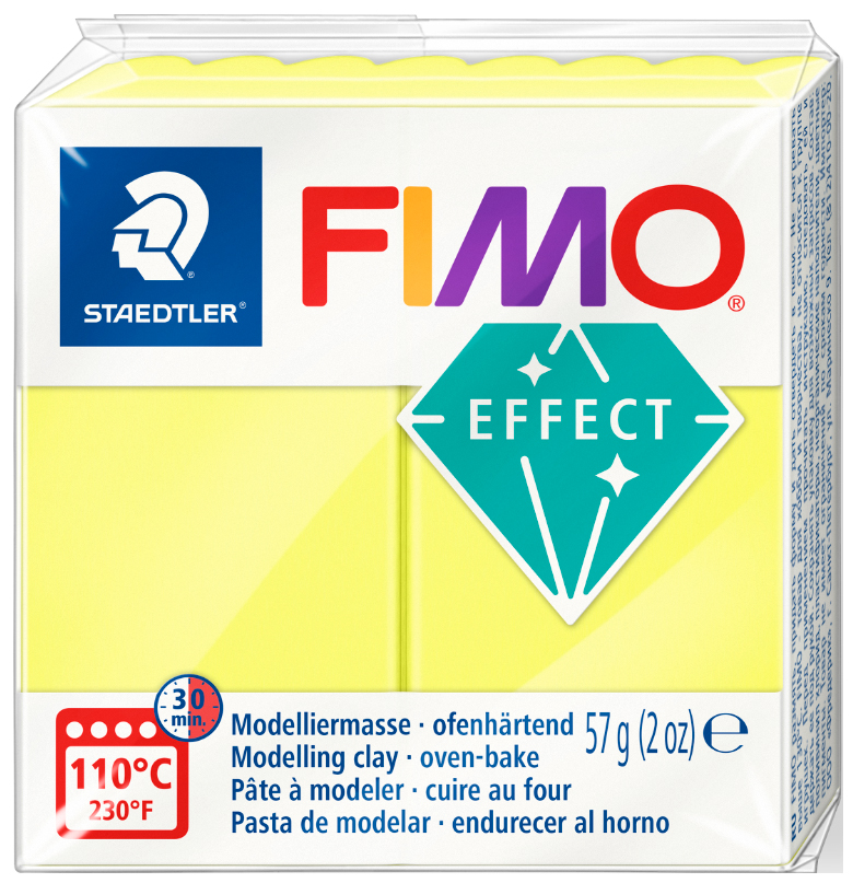 FIMO EFFECT Pâte à modeler, cuisson au four, jaune fluo