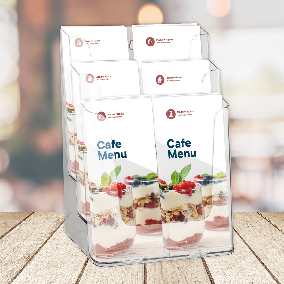 Porte-brochures de table, format DL
