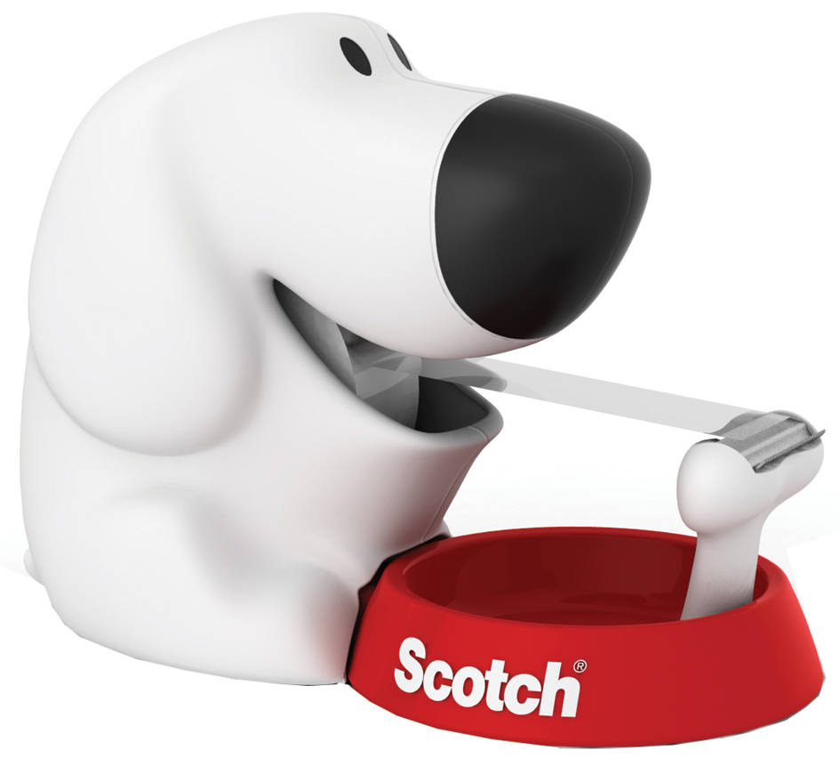 3M Scotch Dévidoir de bureau 'Dog', en forme de chien,équipé