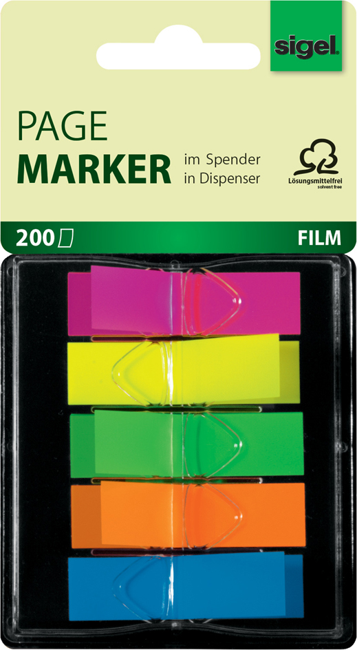 sigel Marque-page repositionnable 'Z-Marker' film Neon Mini