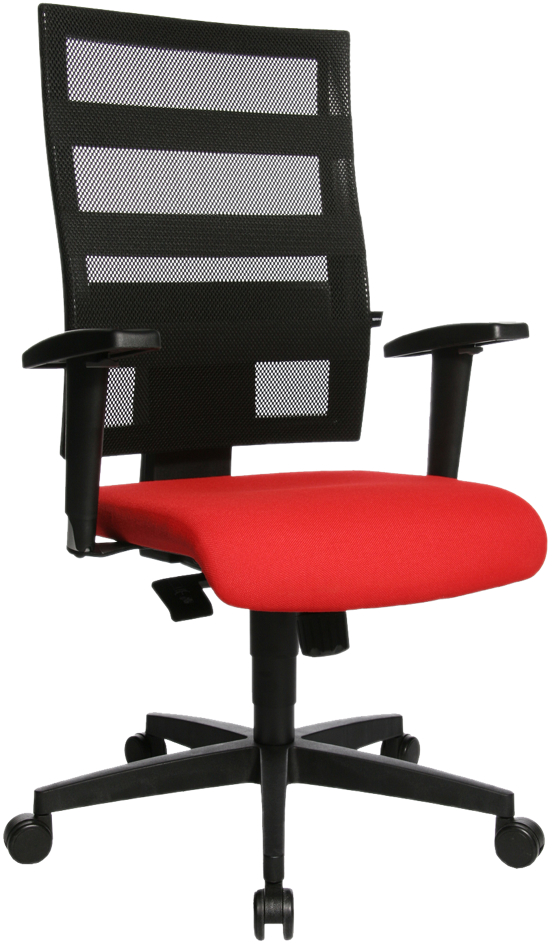 Fauteuil de bureau "X-Pander", rouge avec un accoudoir optionnel type T2