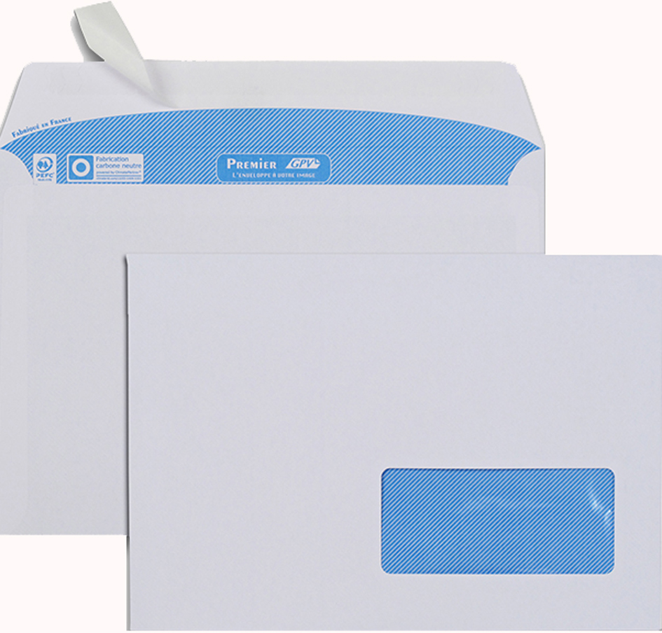GPV Enveloppes Premier, C5, 162 x 229 mm, avec fenêtre