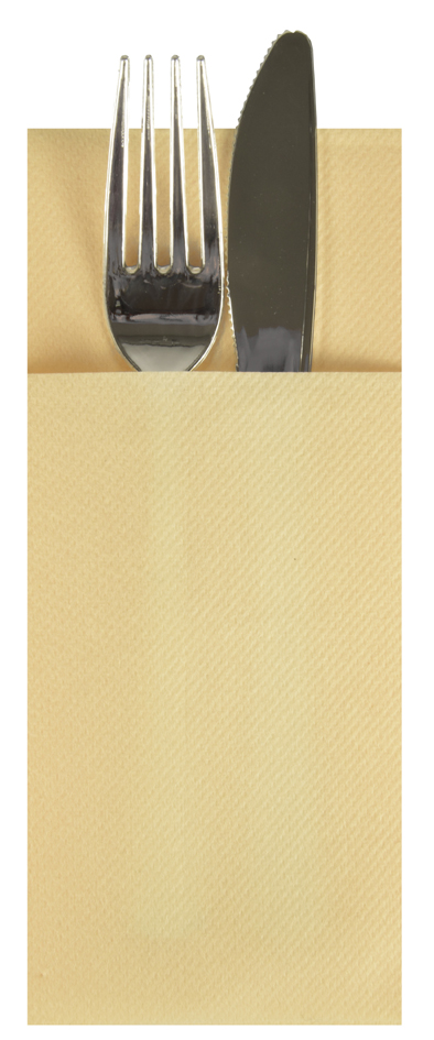 STARPAK Serviette pochette, pliage 1/8, par 100, crème
