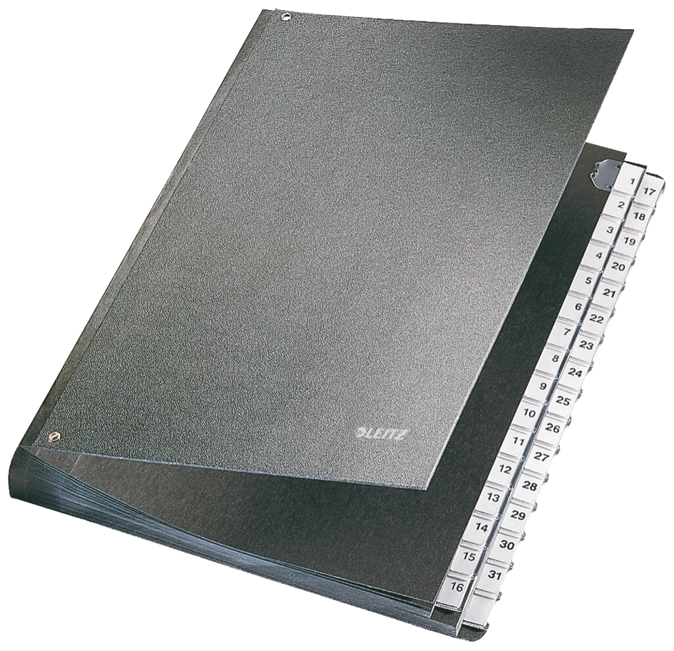 LEITZ Classeur à soufflet, A4, 1-31, 32 compartiments, noir