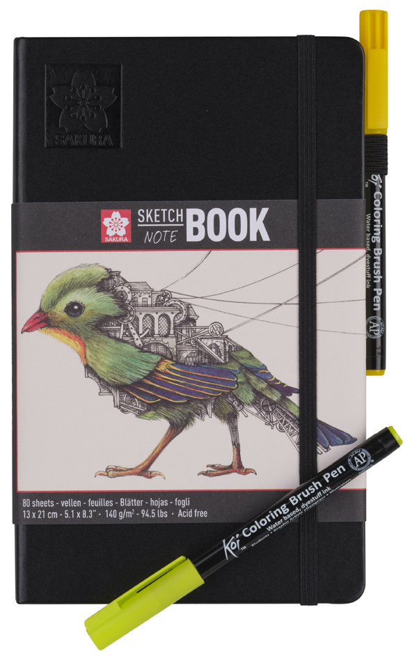 SAKURA Carnet de croquis, 120 x 120 mm, noir/blanc crème