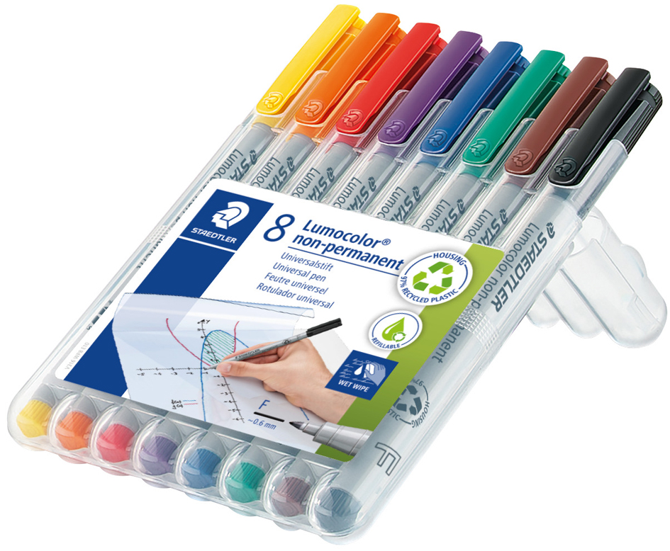 STAEDTLER Marqueur non permanent 316F Lumocolor, étui de 8