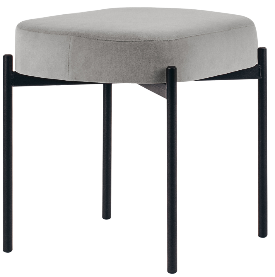 PAPERFLOW Banc oval GAIA, taille S, habillage velours, gris