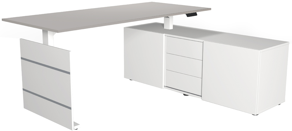 kerkmann Poste de travail complet Move 3, blanc/gris clair