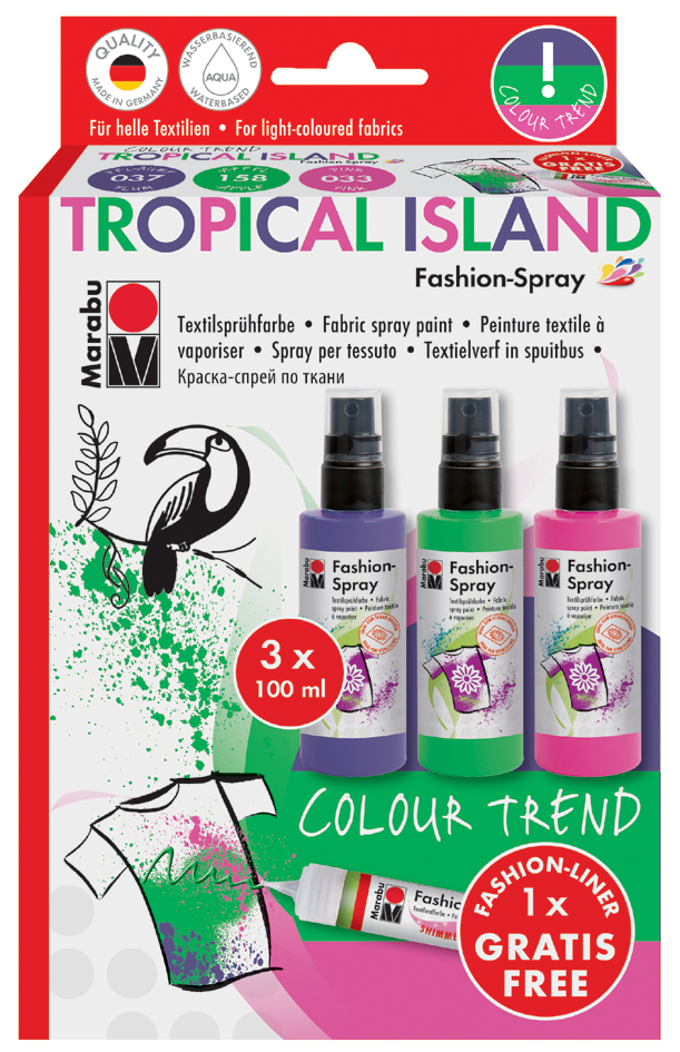 Peintures pour textiles en spray, kit