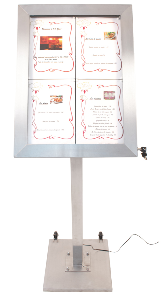 Securit Base pour vitrine d'affichage STAINLESS STELL