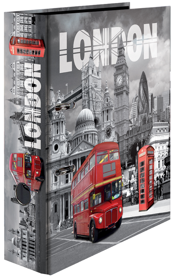 HERMA Classeur à levier à motifs 'London', A4, dos: 70 mm