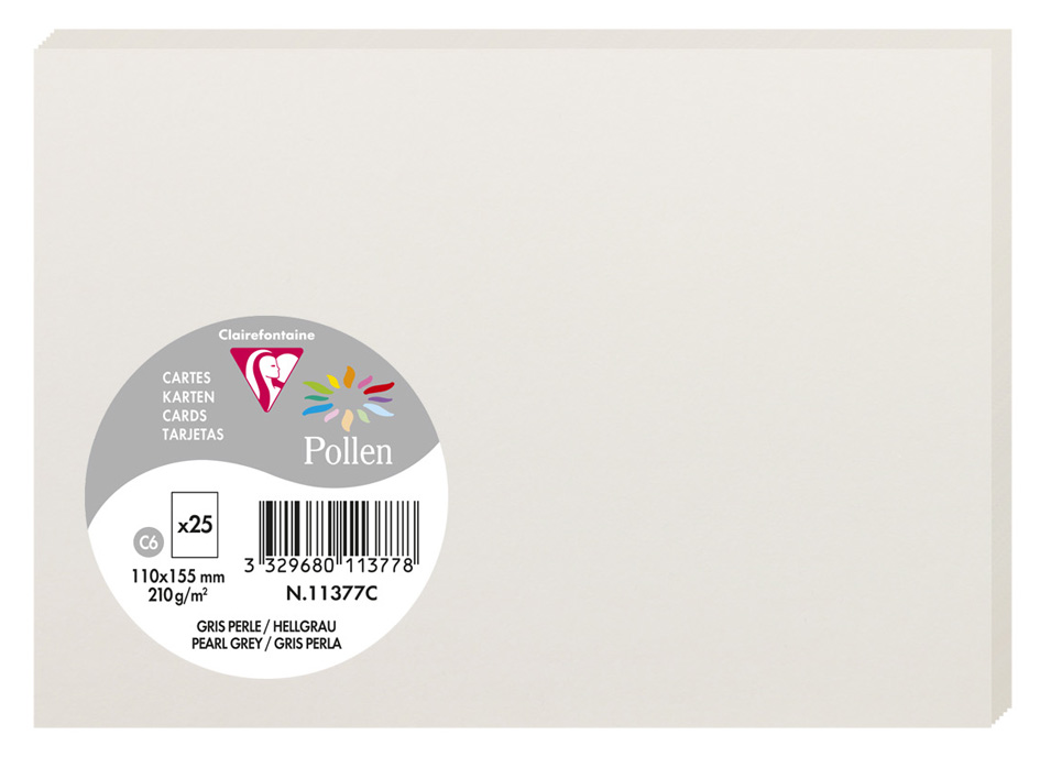 Pollen by Clairefontaine Carte C6, gris perle