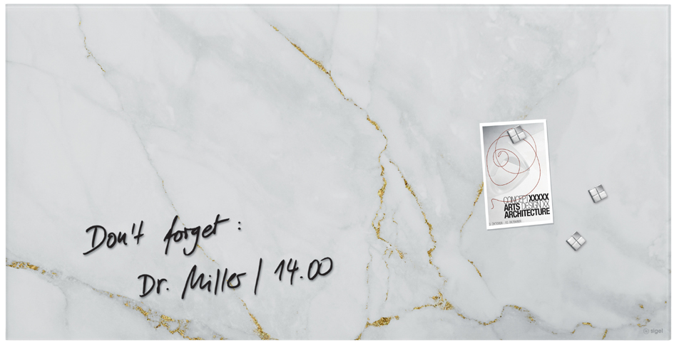 sigel Tableau magnétique en verre Artverum Design Marbre &