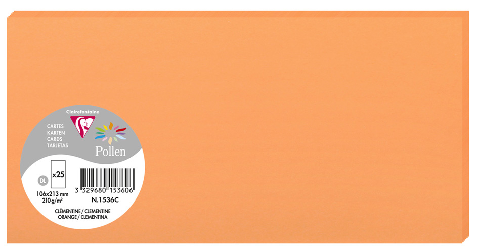 Pollen by Clairefontaine Carte DL, clémentine