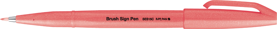 PentelArts Stylo feutre Brush Sign Pen SES15, rouge fluo