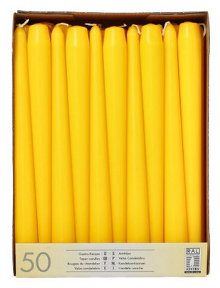 STARPAK Bougie de chandelier, 22 mm, pack de 50, jaune