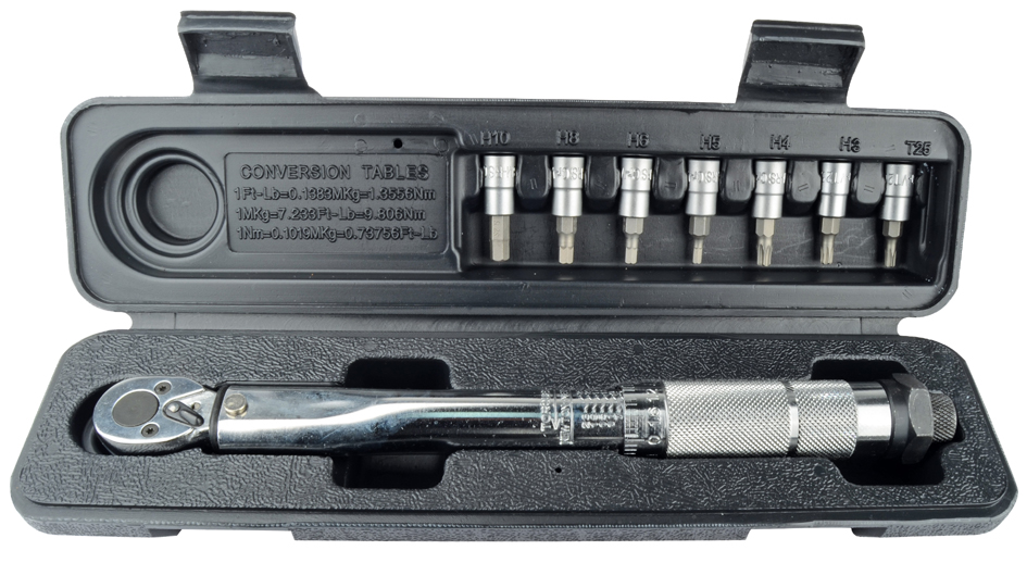 BRÜDER MANNESMANN Kit de clé dynamométrique 1/4', 8 pièces